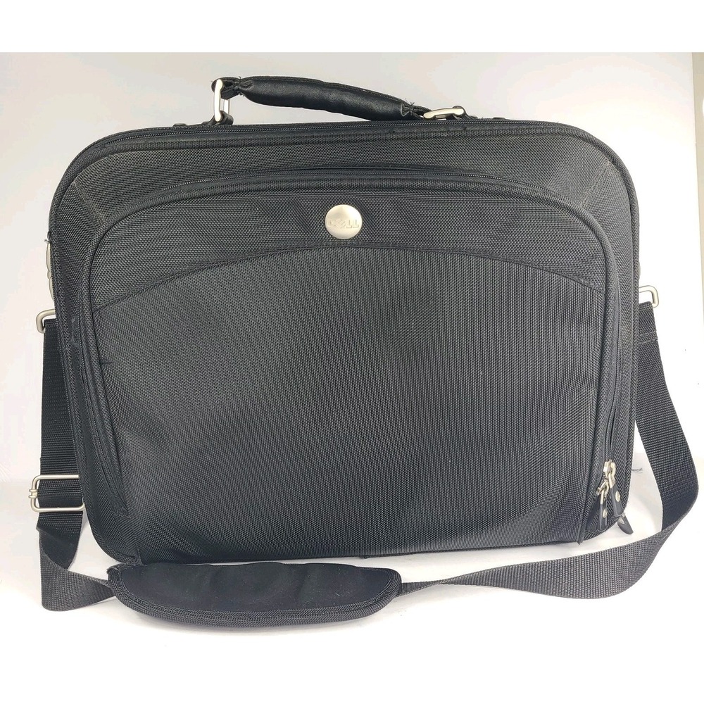 Dell 61955 Nylon Laptop Briefcase Bag Black Padded Shoulder Strap Large. Heavy.